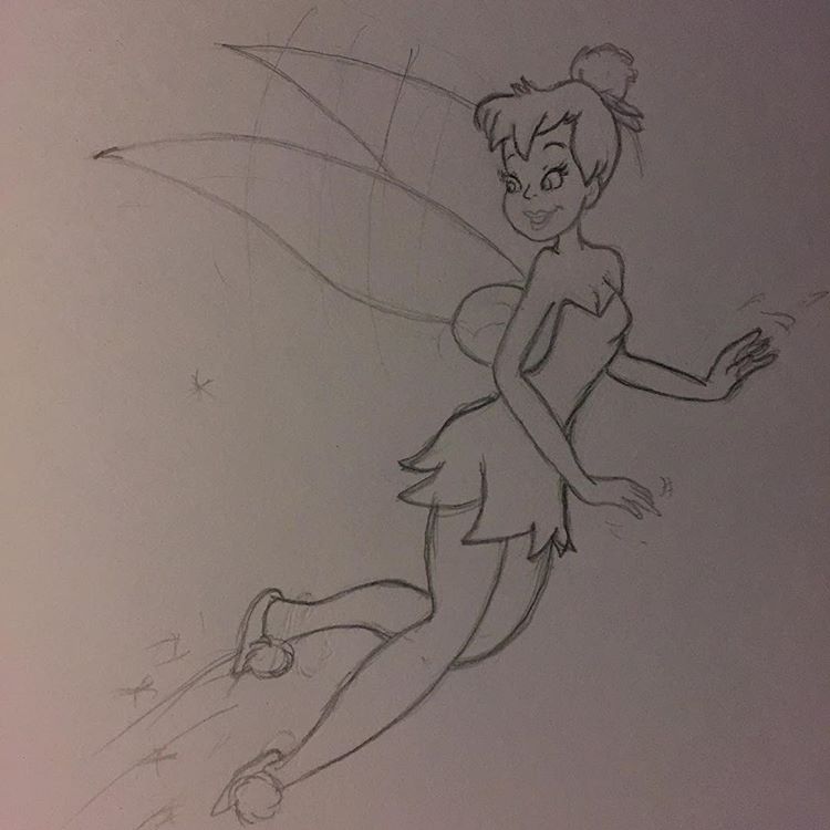 750x750 Pencil Sketch 41 Tinkerbell By Cart00nman95 - Tinkerbell Pencil Sketch