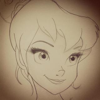 320x320 Tinkerbell Sketch From Yesterday ) - Tinkerbell Pencil Sketch