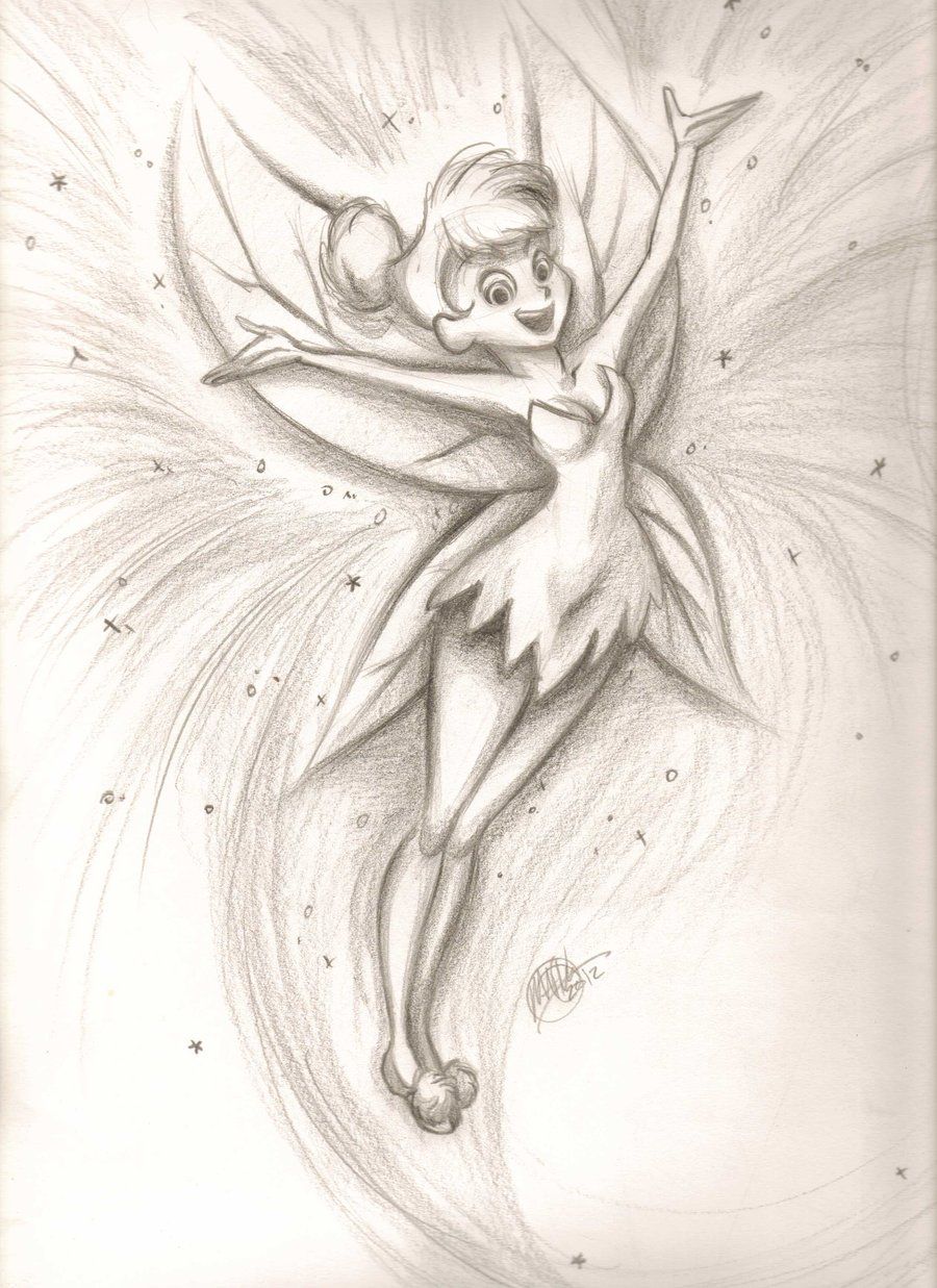 900x1237 Peter Pan Tinkerbell Pencil Drawing Of Tinkerbell Tinkerbell By - Tink...