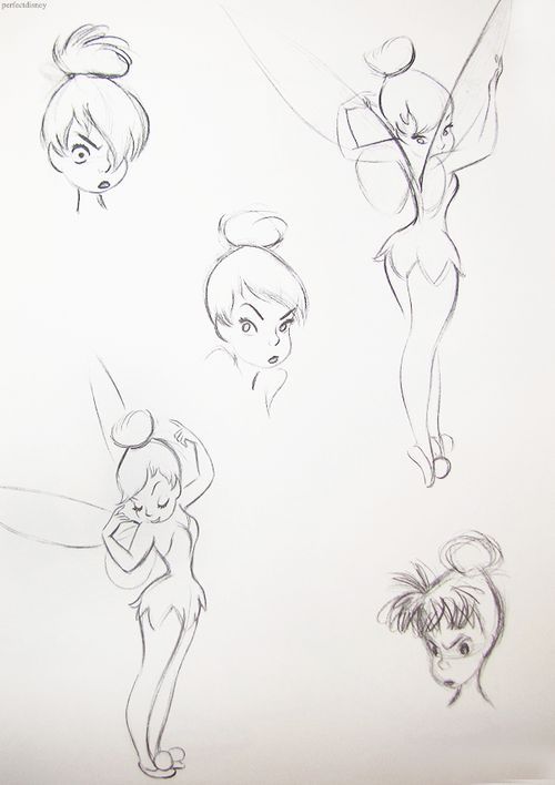 500x708 Pin By M. Diane Brown On Drawing Disney, Disney - Tinkerbell Sketch