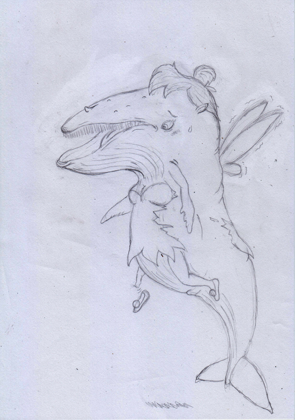 1000x1421 Sketch Tinkerbell Whale Tf By Nadmh - Tinkerbell Sketch