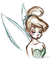 160x200 Sketch Tinkerbell T Shirt - Tinkerbell Sketch