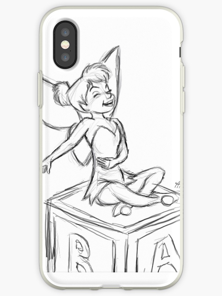 750x1000 Tinkerbell Sketch Iphone Cases Amp Covers By Apparky Redbubble - Tinkerbell Sketch