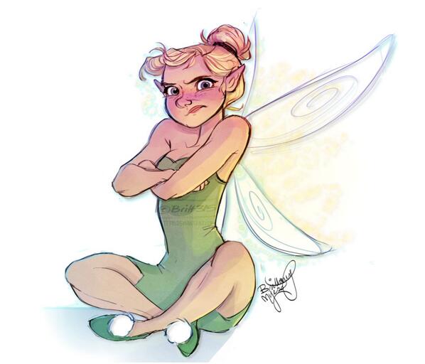 598x512 Mingjue Helen Chen On Twitter - Tinkerbell Sketch