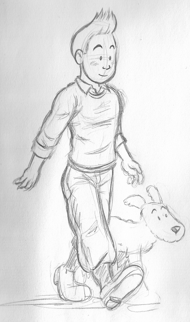 614x1038 Quick Tintin Sketch By Marvelousboy - Tintin Sketch