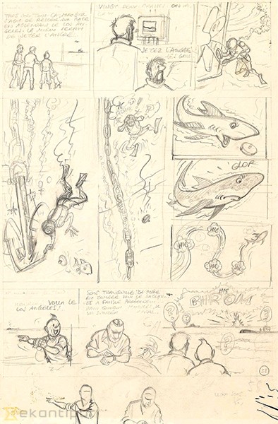 394x600 Rare Tintin Pencil Sketch And Ink Drawing Go On Sale - Tintin Sketch