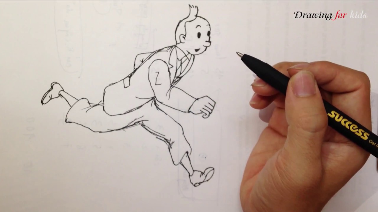 1280x720 The Adventures Of Tintin How To Draw Tintin Step By Step - Tintin Sketch