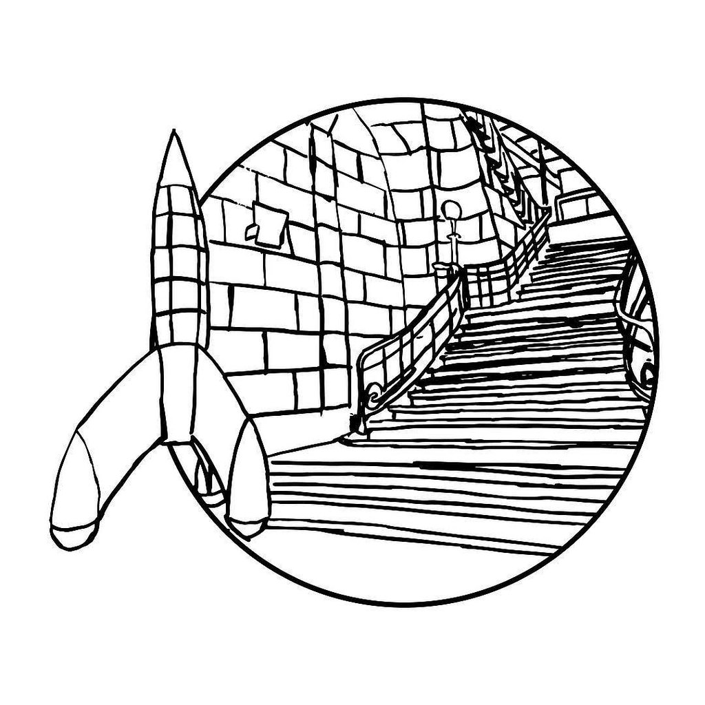 1024x1024 Rocket From Tintin Objectif Lune Found Amongst - Tintin Sketch