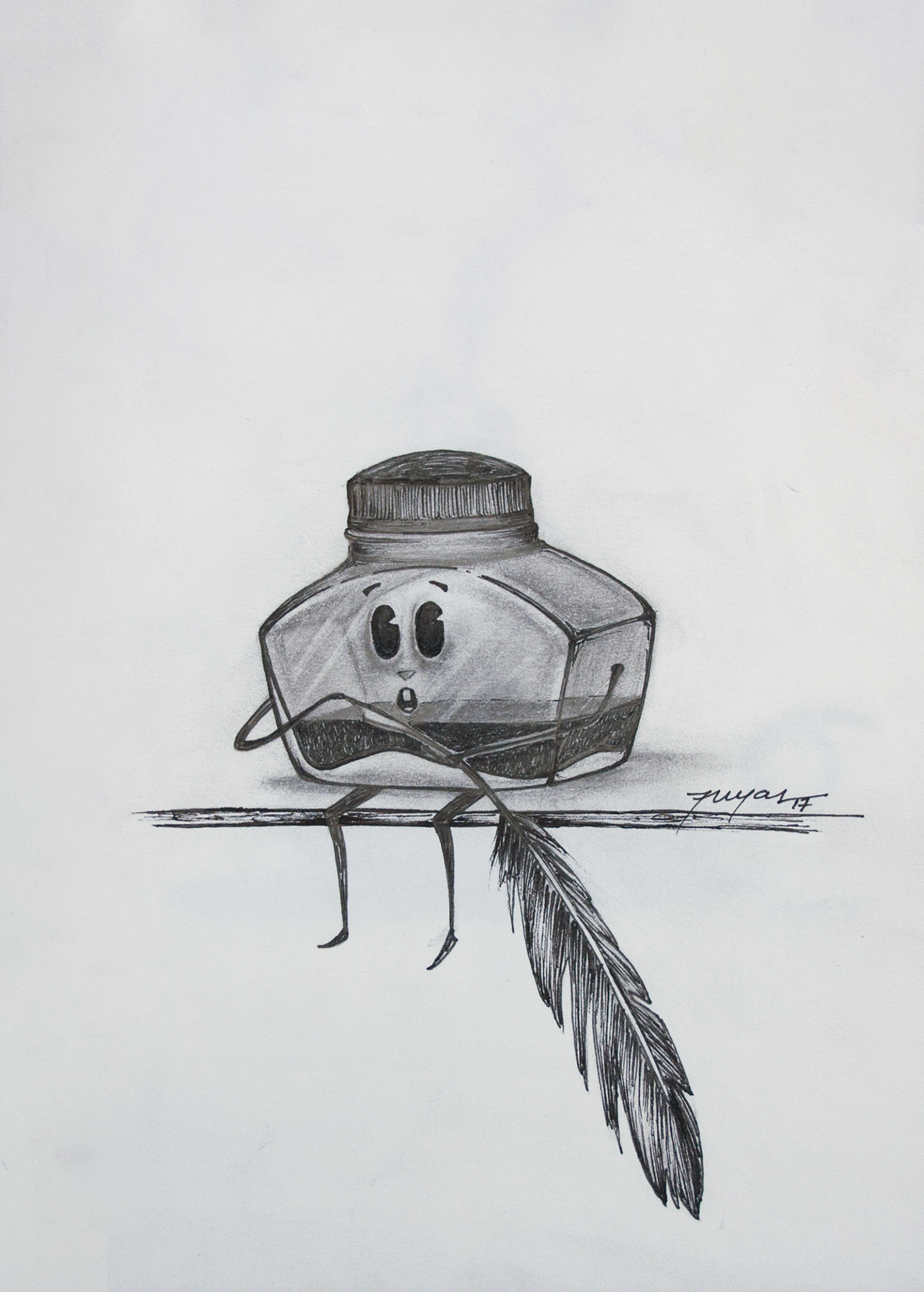 1465x2048 The Ink Pot, Tiny Sketch In Ink And Graphite. Part Of A Future - Tiny Sketch