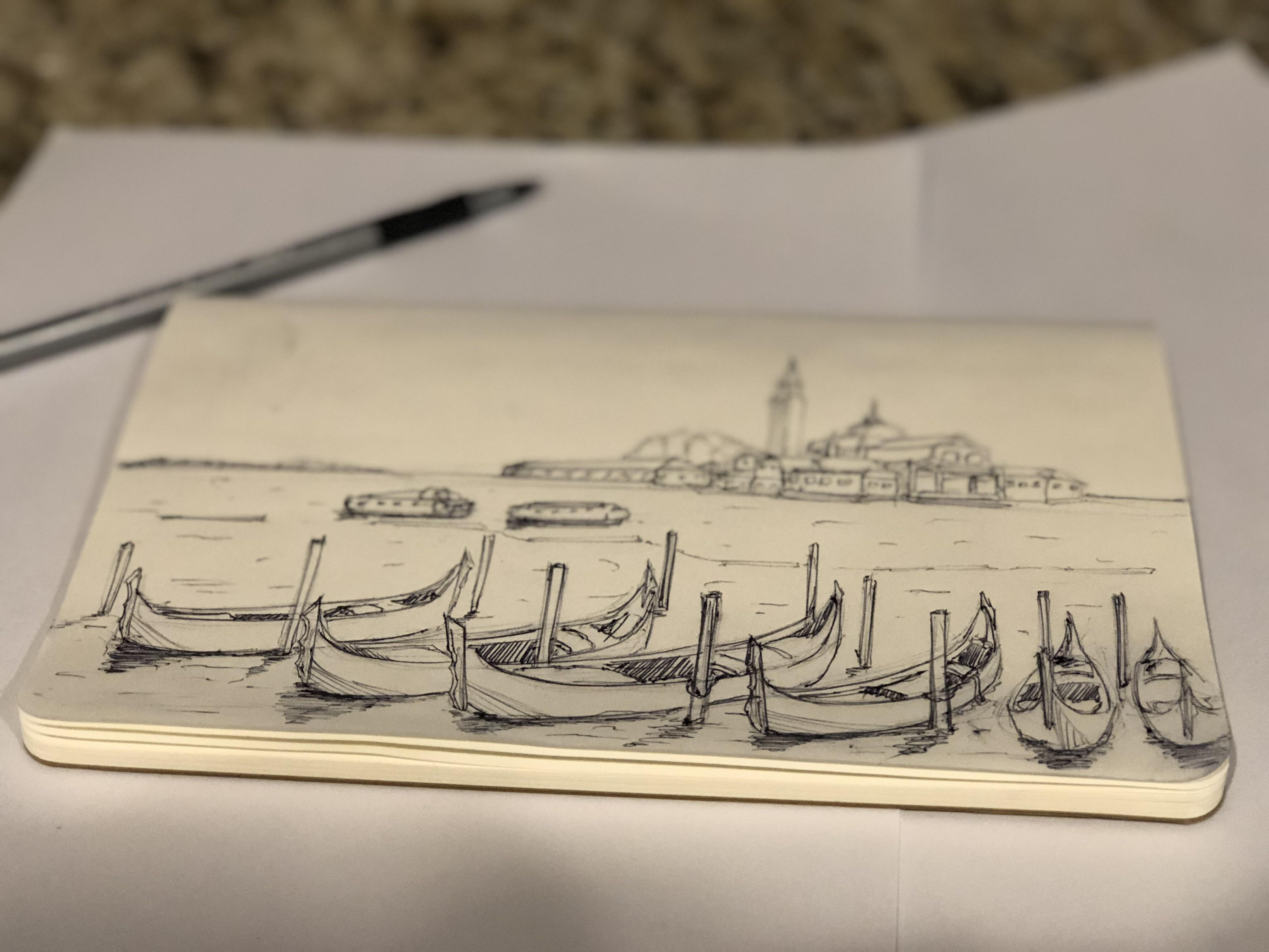 4032x3024 Tiny Sketch. Venice Italy Drawing - Tiny Sketch