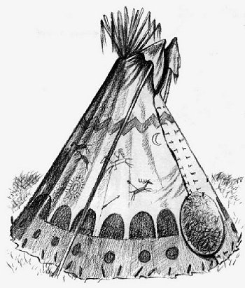 350x411 Native American Images 11 - Tipi Sketch