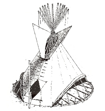 335x356 Sioux Tipi - Tipi Sketch