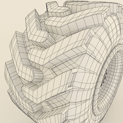 500x500 Tractor And Offroad Truck Tire 3d Cgtrader - Tire Sketch