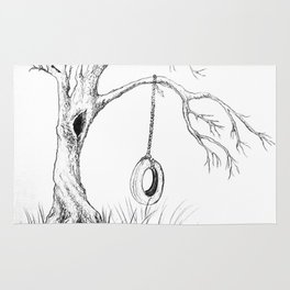 264x264 Tire Swing Rugs Society6 - Tire Swing Sketch