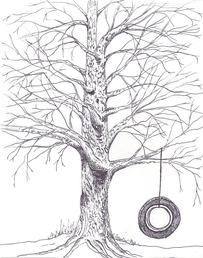 804x1024 Tire Swing Tree Nanamcfarland - Tire Swing Sketch