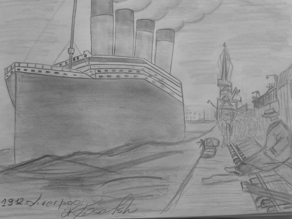 Titanic Ship Sketch at PaintingValley.com | Explore collection of ...