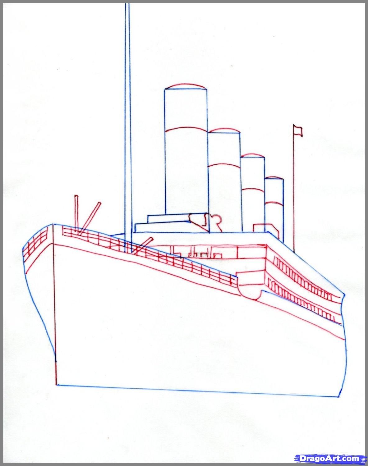 1184x1500 How To Draw The Titanic, Titanic Step 2 Sketch! - Titanic Ship Sketch