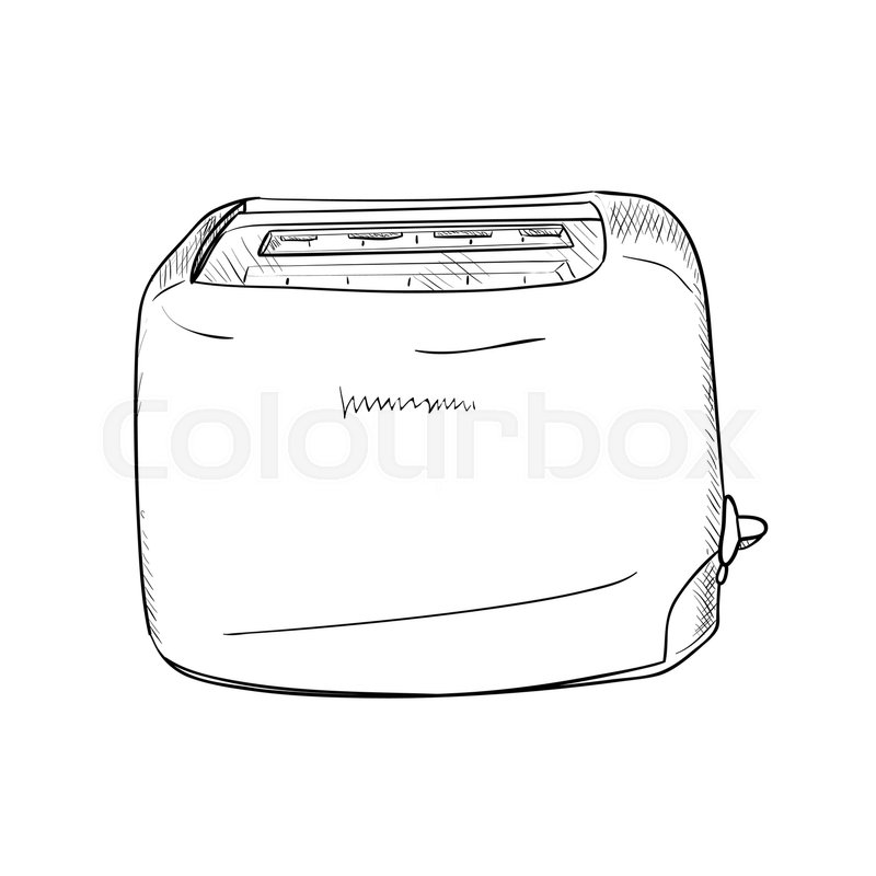 800x800 Vector Sketch Of Toaster. Hand Draw Illustration. Stock Vector - Toaster Sketch