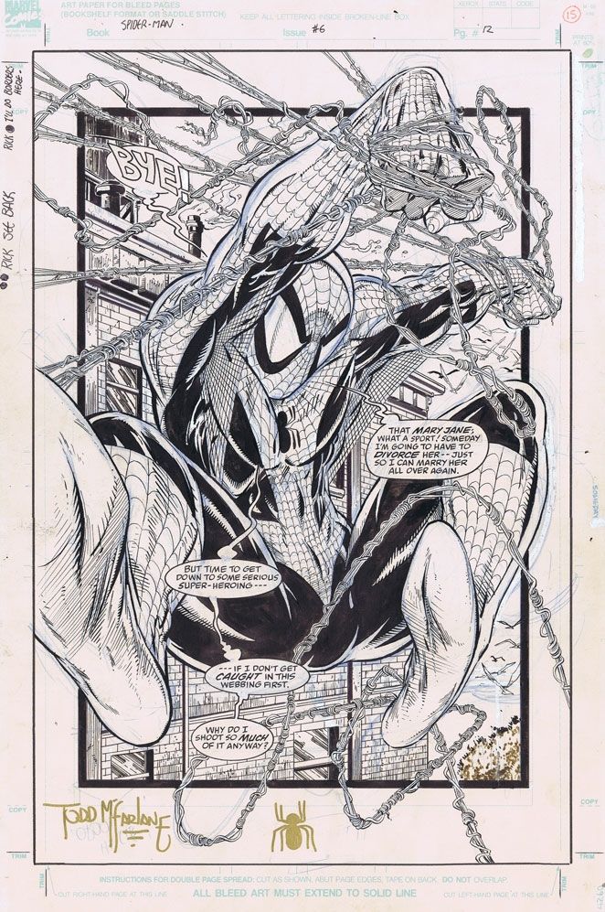 662x997 Spider Man - Todd Mcfarlane Sketch