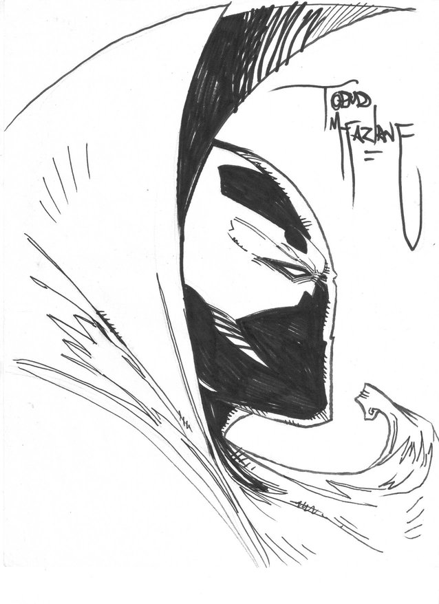 638x878 Todd Mcfarlane Hand Drawn Spiderman And Spawn 11 X 17 Sketch - Todd Mcfarlane Sketch