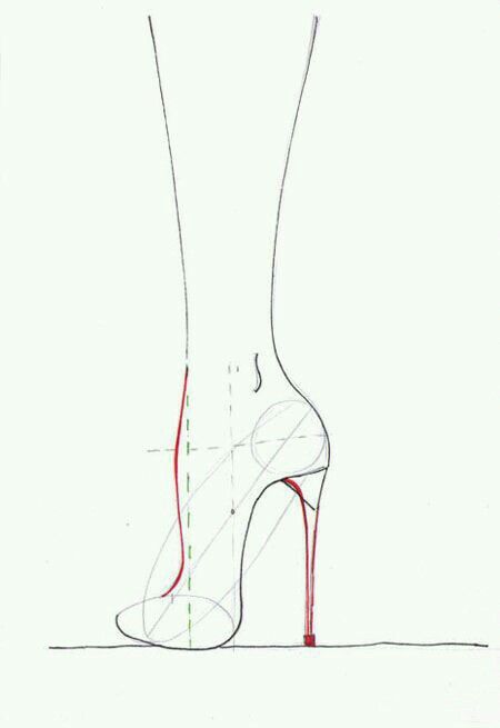 450x655 Stilettos, But The Toe Needs To Come Out Further. Character - Toe Sketch