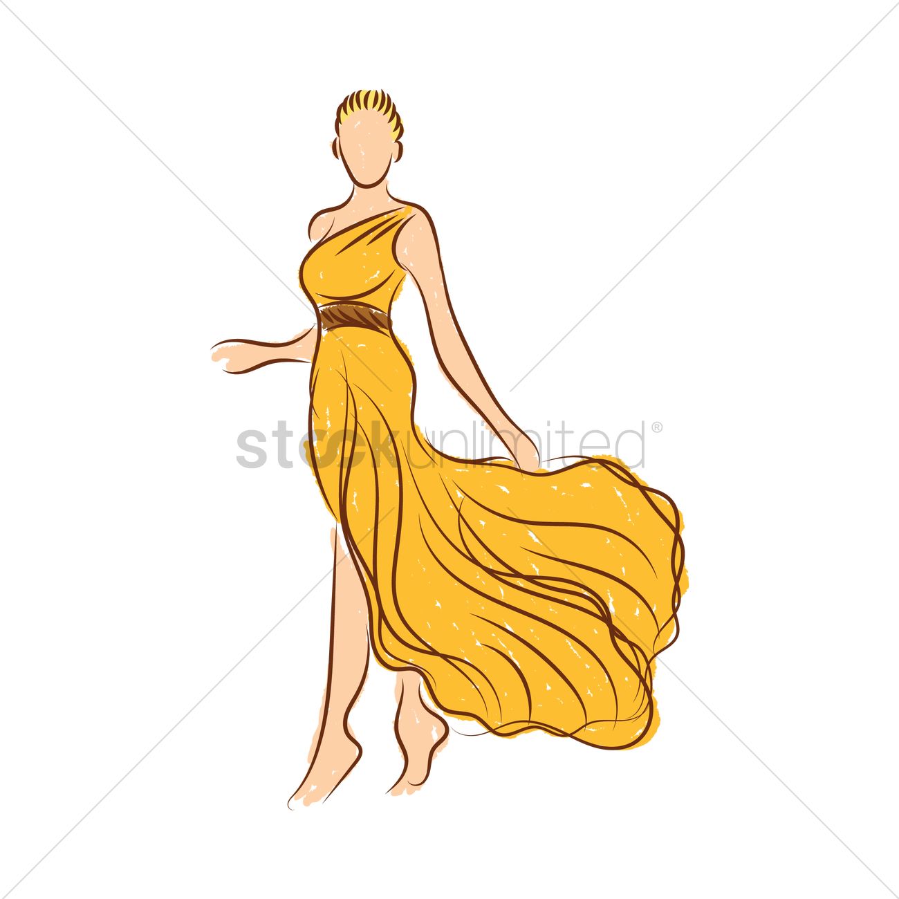 1300x1300 Fashion Model Sketch Vector Image - Toga Sketch