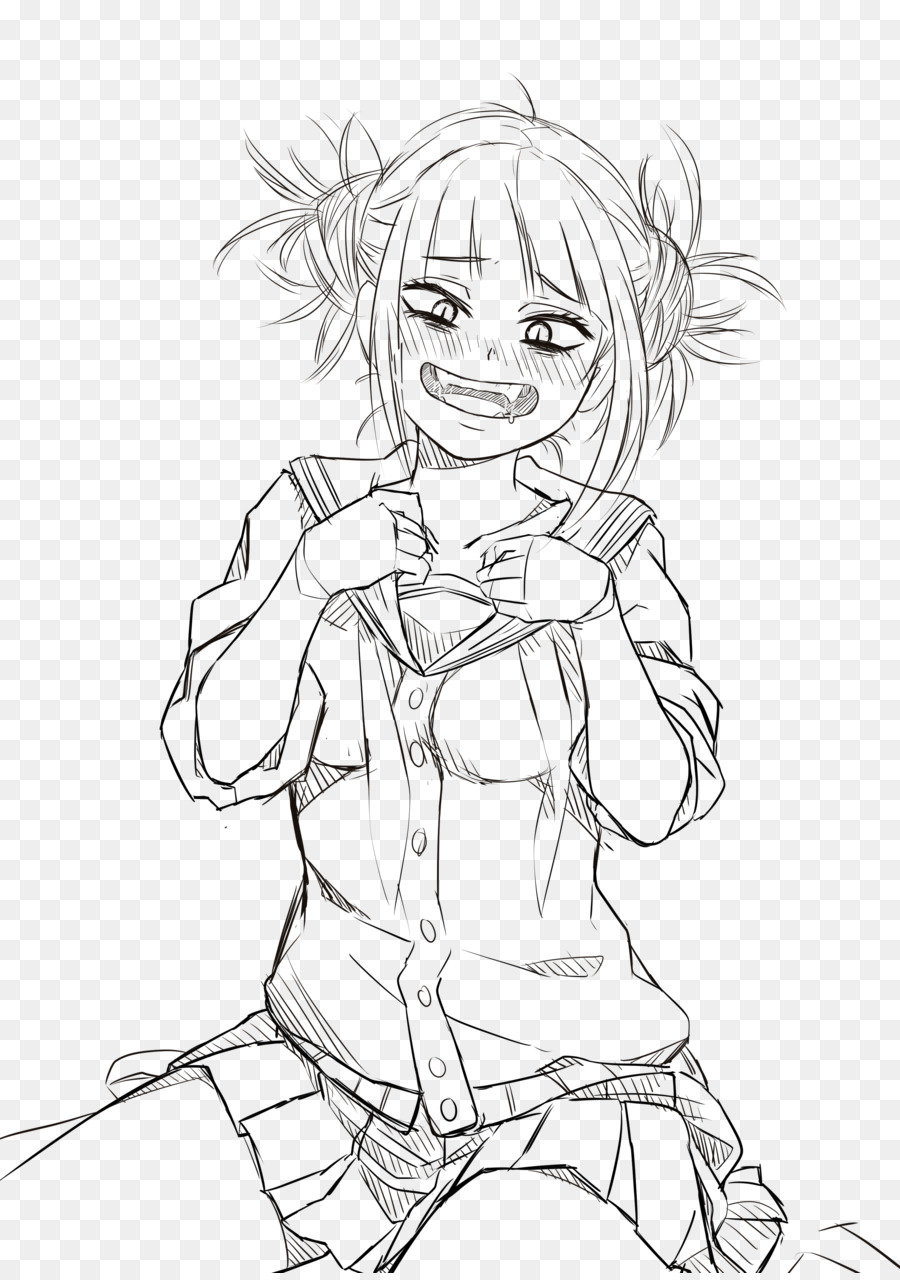 900x1280 Line Art My Hero Academia Toga Drawing Fan Art - Toga Sketch
