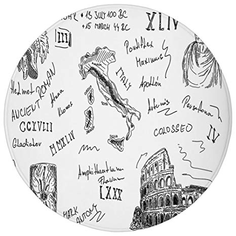 466x466 Round Rug Mat Carpet,toga Party,ancient Roman Period - Toga Sketch