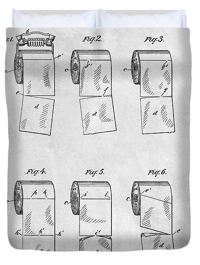 645x853 Original Toilet Paper Roll Patent Drawing Duvet Cover For Sale By - Toilet Paper Roll Sketch