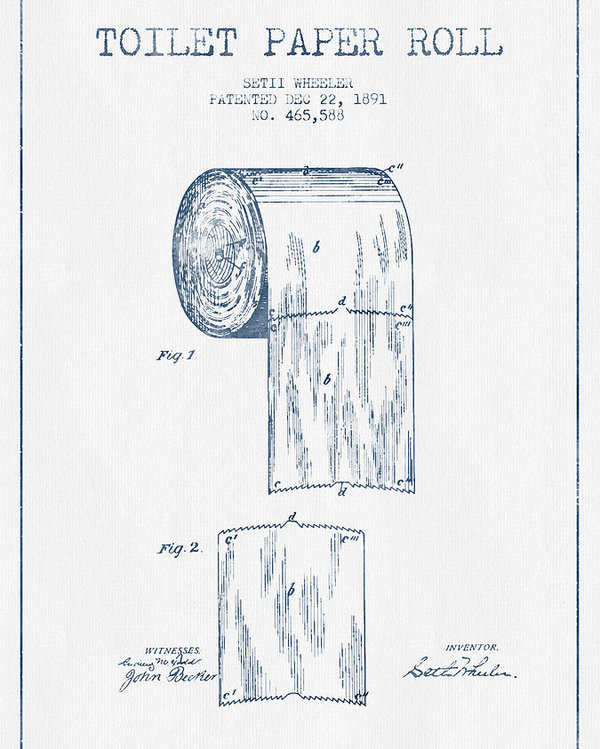 600x749 Toilet Paper Roll Patent Drawing From 1891 - Toilet Paper Roll Sketch