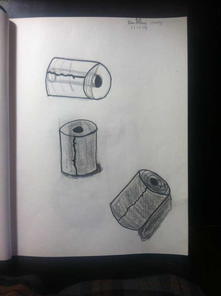 772x1034 Toilet Paper Roll Shading By Dyanbermeo - Toilet Paper Roll Sketch
