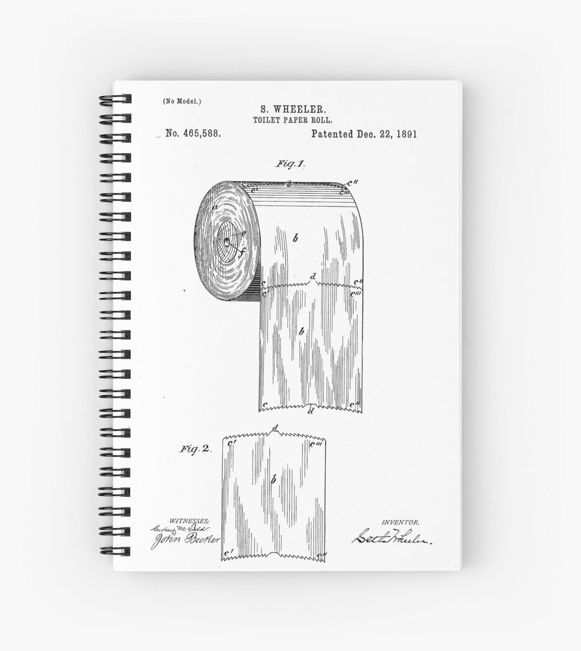 1171x1313 Toilet Paper Roll By S. Wheeler Patent Drawing Design Spiral - Toilet Paper Roll Sketch
