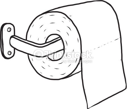 447x384 Toilet Tissue Paper Cartoon Vector And Illustration, Black And - Toilet Paper Sketch