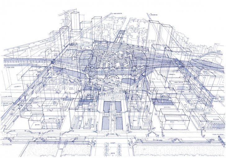 728x509 X Ray Illustrations Of Tokyo Train Stations Will Get You Lost By - Tokyo Sketch
