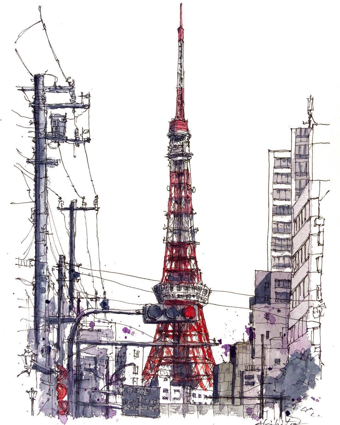 Tokyo Tower Sketch at Explore collection of Tokyo