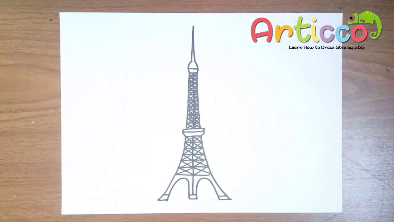 1280x720 How To Draw Tokyo Tower Step By Step - Tokyo Tower Sketch