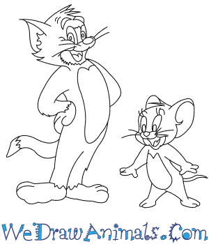300x350 How To Draw Tom And Jerry - Tom And Jerry Sketch