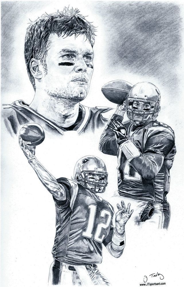 642x1000 New England - Tom Brady Sketch
