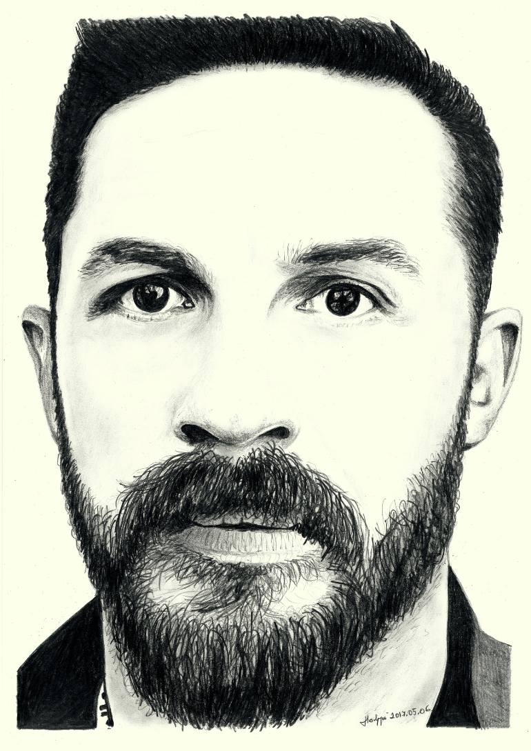 770x1089 Tom Hardy Portrait Drawing By Attila Hodgyai Saatchi Art - Tom Hardy Sketch