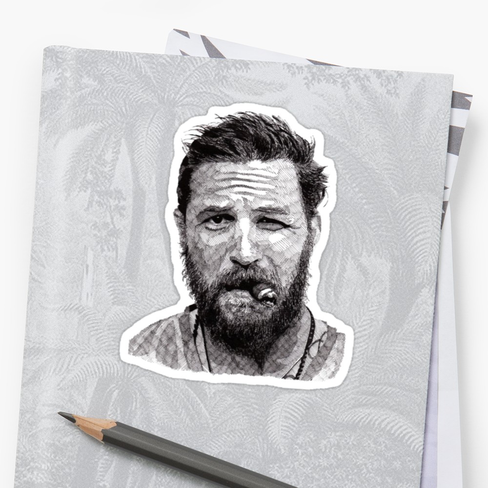 1000x1000 Edward Thomas Tom Hardy Stickers By Rahidalika Redbubble - Tom Hardy Sketch