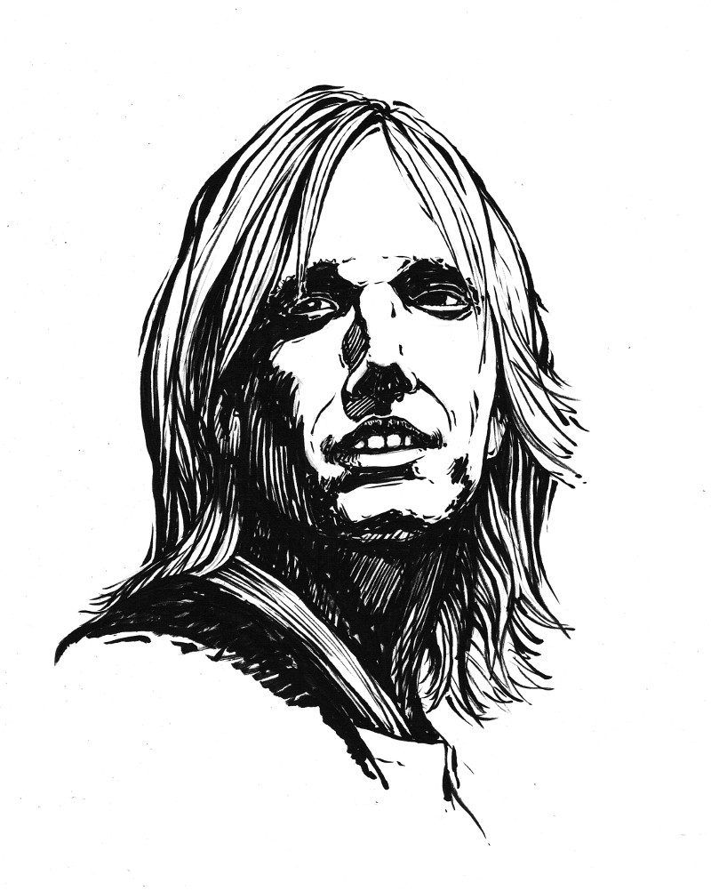 800x1002 Portraits Glenn Mayer Illustration - Tom Petty Sketch