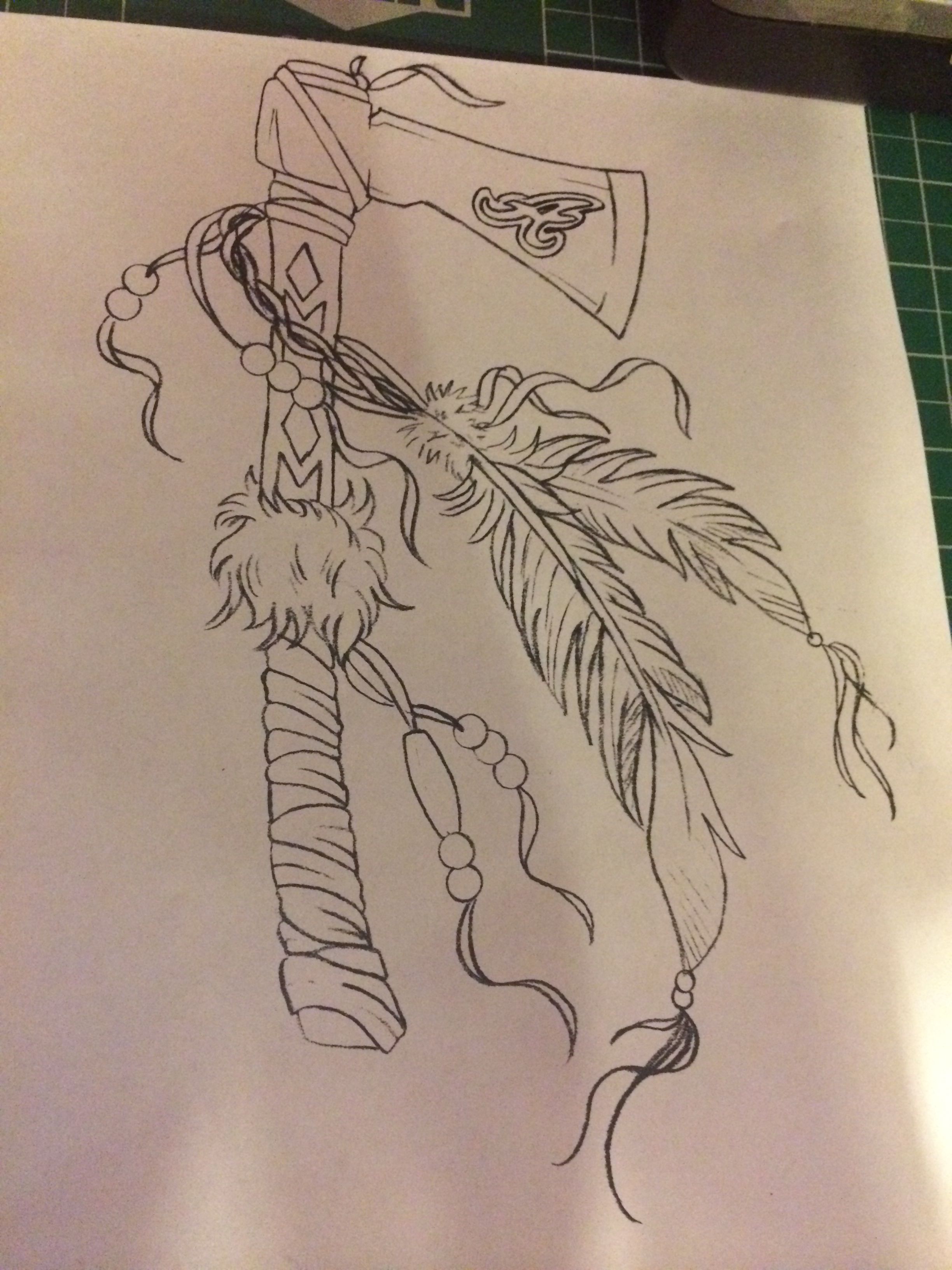 2448x3264 Sketch Of My Tomahawk Tattoo Hawks Tattoos, Tattoo - Tomahawk Sketch