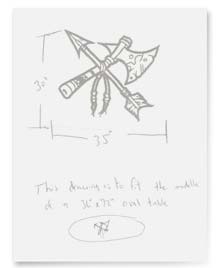 224x268 Tomahawk Table Sketch Florida Patio Outdoor Patio Furniture - Tomahawk Sketch