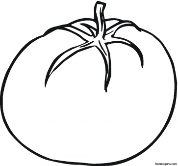 363x338 Printable Vegetables Tomato Coloring Page - Tomato Sketch