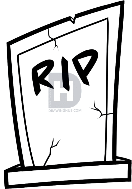 501x720 How To Draw A Gravestone, Step By Step, Drawing Guide, By - Tombstone Sketch