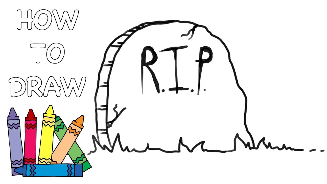 1280x720 How To Draw A Tombstone Grave - Tombstone Sketch