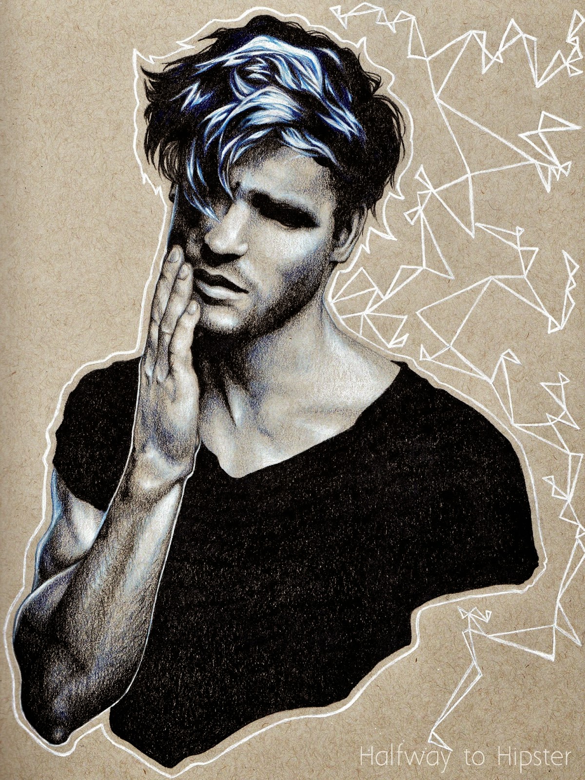 1200x1600 Halfway To Hipster Drawing With Toned Paper - Toned Paper Sketch
