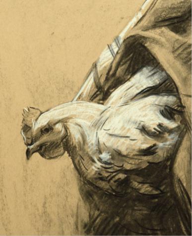 387x477 Techniques For Drawing On Toned Paper - Toned Paper Sketch