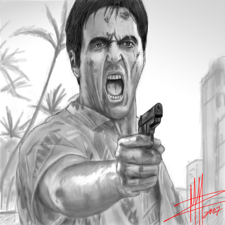 894x894 Tony Montana By Basaran00 - Tony Montana Sketch