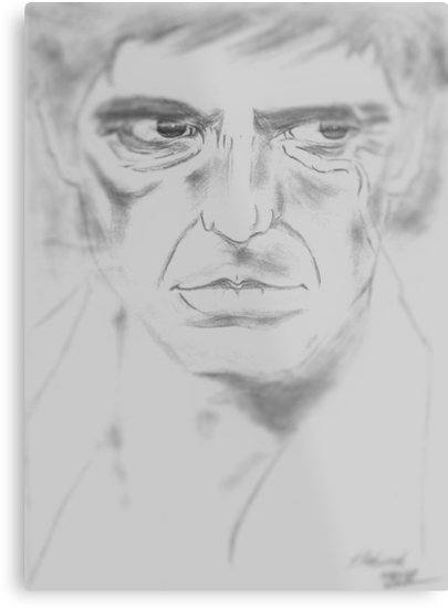 405x550 Tony Montanascarface Metal Prints By Sabrinm Redbubble - Tony Montana Sketch